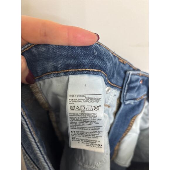 Old Navy OG Straight Jeans Womens Size 4 High-Waisted Built-In Warm Blue - Picture 4 of 4